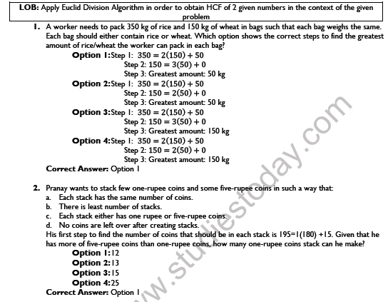 Cbse Class 10 Mathematics Real Numbers Worksheet Set D